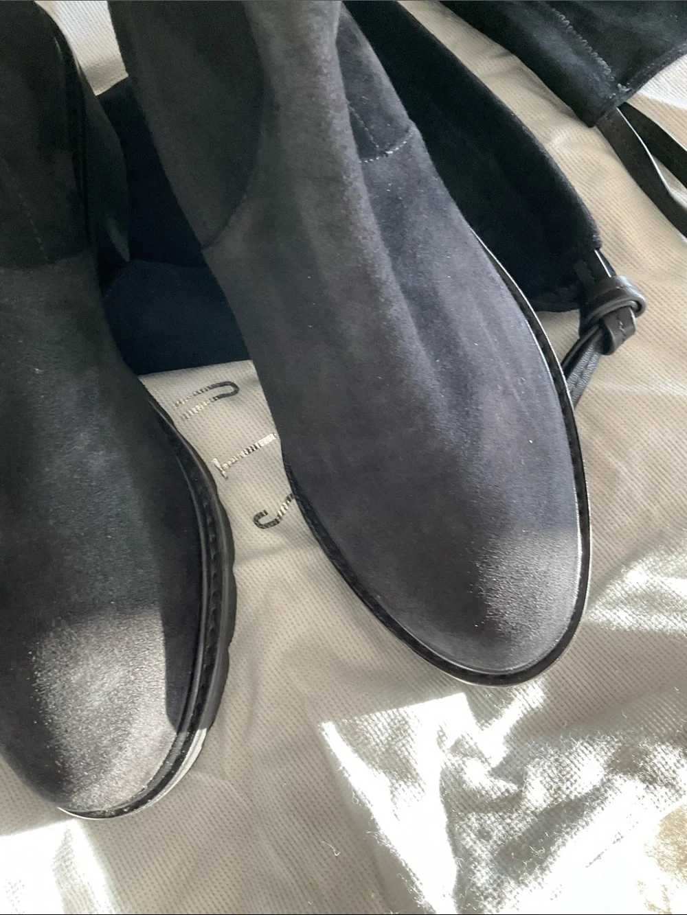 Stuart Weitzman Black Over-the-Knee Lug Sole Boots